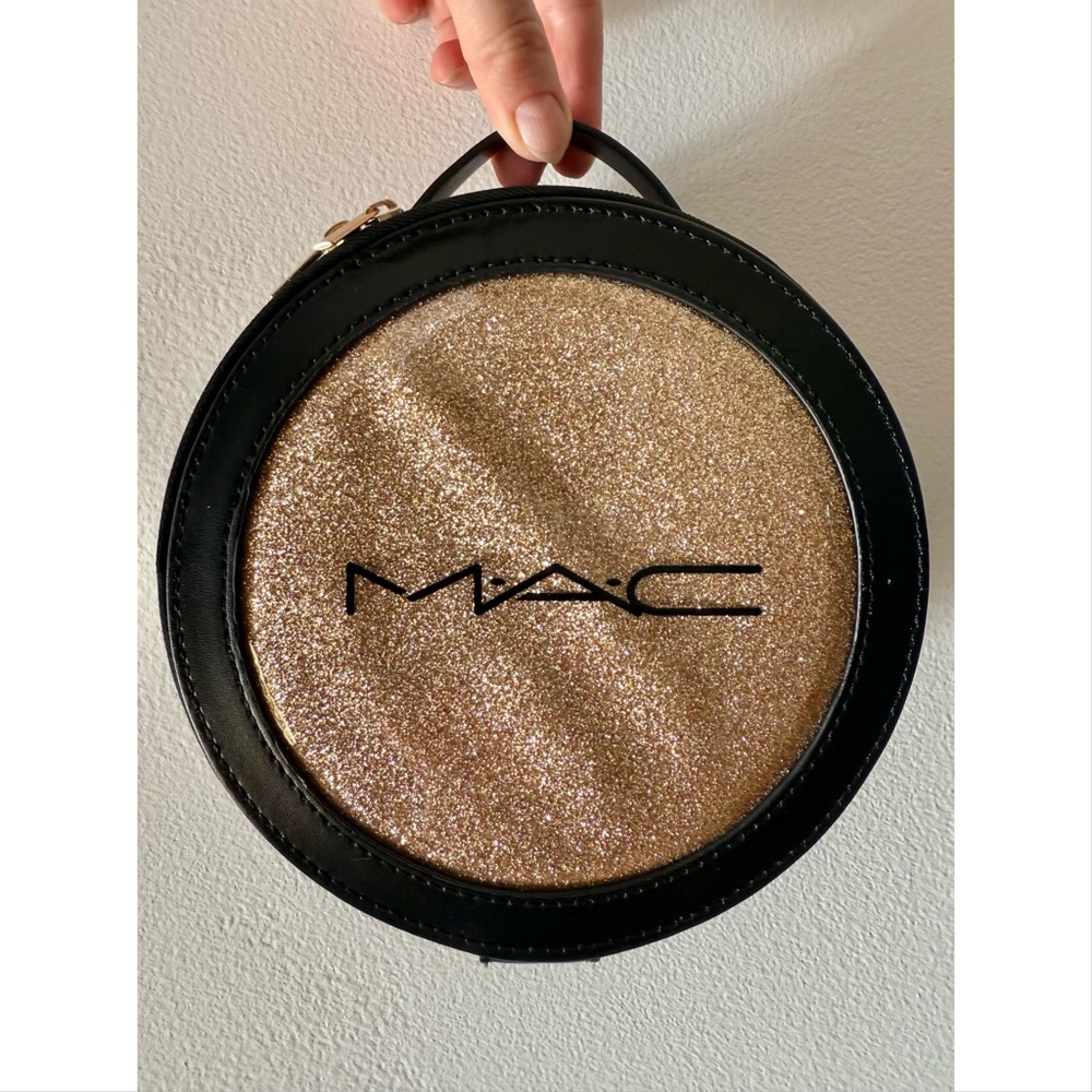 MAC Cosmetics Gold Shimmer Glitter Eyeshadow Travel Case Bag